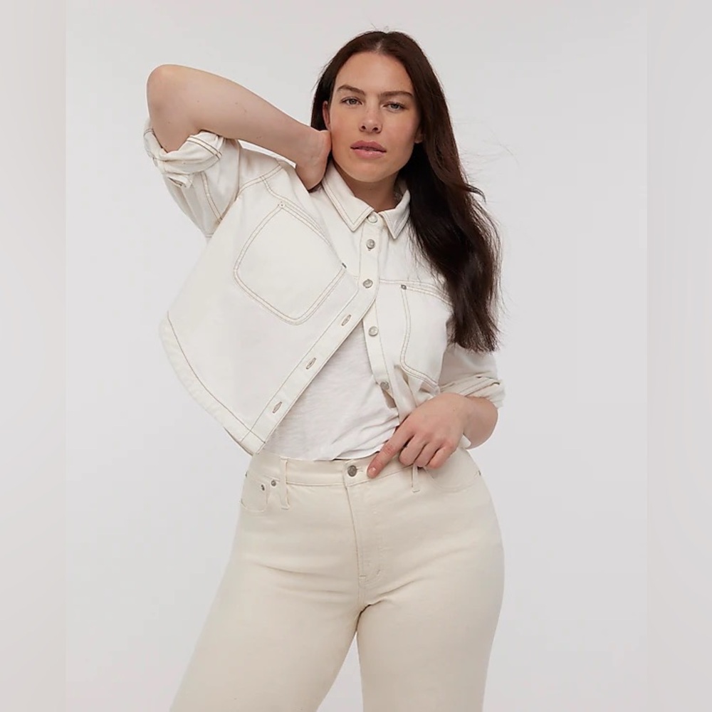 Madewell NWOT Denim Long-Sleeve Crop Shirt